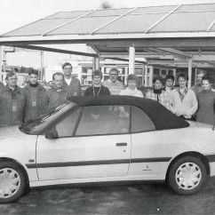 Team der ASC Dessau GmbH mit einem PEUGEOT Cabrio